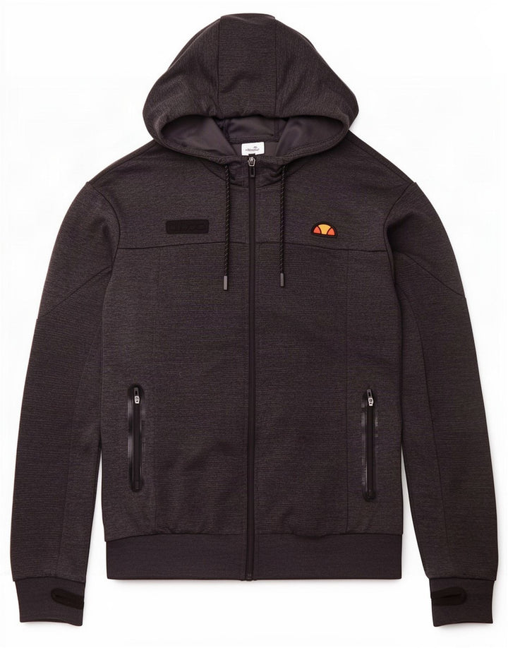Ellesse Herren-Kapuzenpullover mit Reißverschluss, XS, grau, Polyester