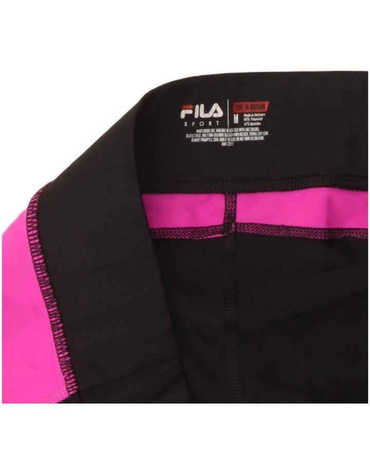 Fila Damen Capri-Leggings UK 14 Mittelschwarzes Colourblock-Polyester