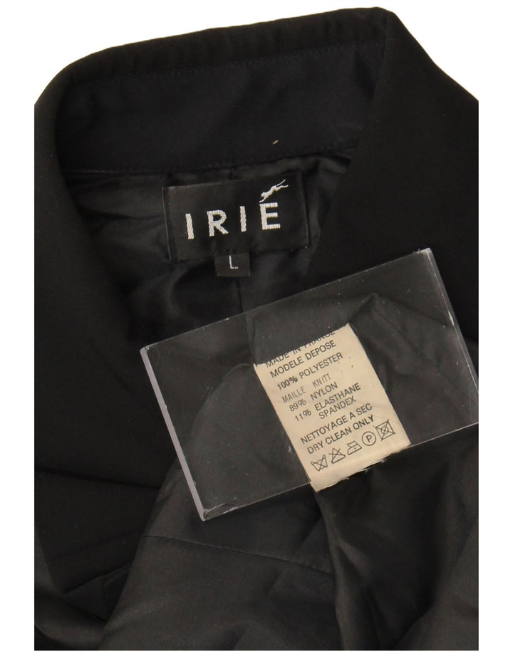 Vintage Damen 6-Knopf-Blazerjacke UK 14 Großes schwarzes Polyester