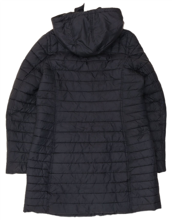 Joules Wattierter Damenmantel mit Kapuze, UK 16, Größe L, Marineblau, Polyester
