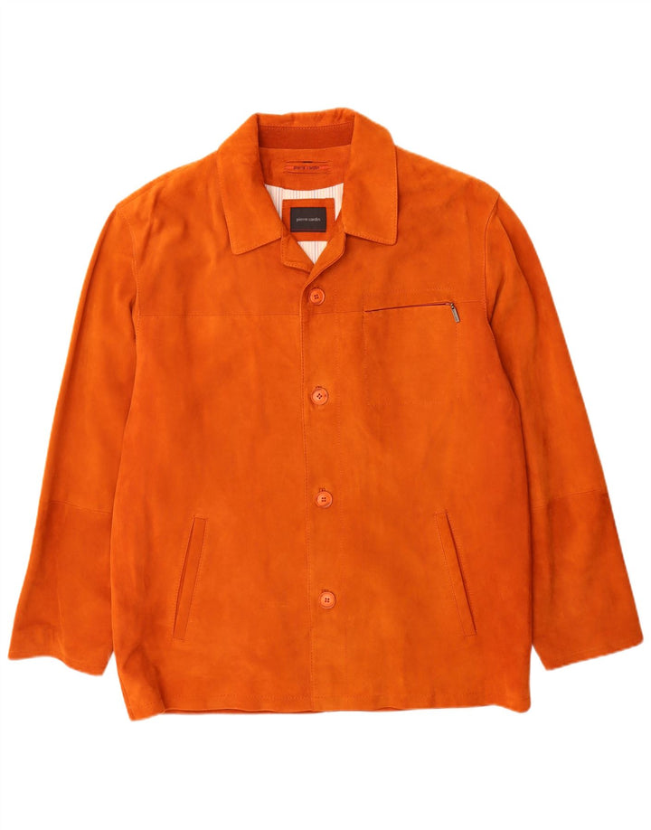 Pierre Cardin Herren Wildlederjacke IT 50 Großes orangefarbenes Leder