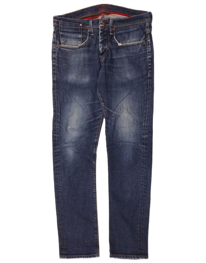 Penguin Herren Slim Jeans W32 L32 Blaue Baumwolle