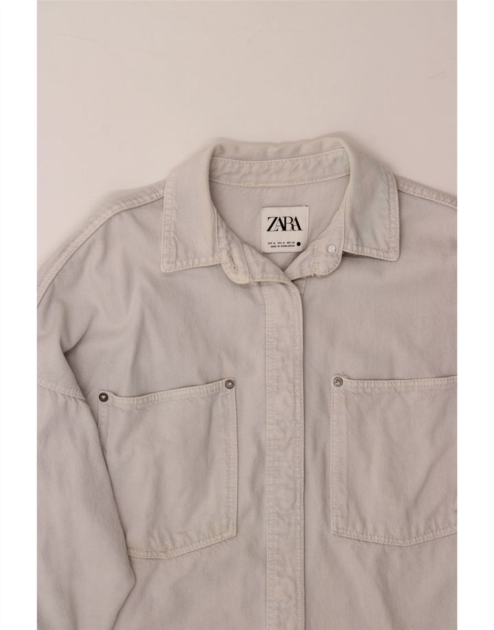 ZARA Womens Oversized Denim Jacket UK 14 Medium Blue Cotton Vintage Zara and Second-Hand Zara from Messina Hembry 