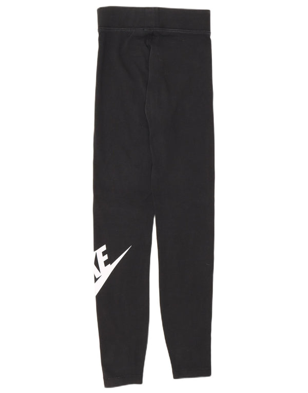Nike Womens Graphic Leggings UK 4 XS Schwarz Baumwolle