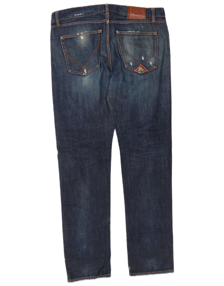 Roy Rogers Herren Distressed Slim Jeans W38 L34 Blaue Baumwolle
