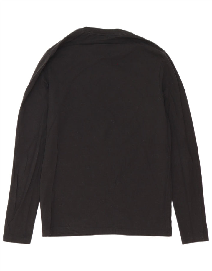 Hugo Boss Herren-Top, langärmelig, klein, schwarze Baumwolle