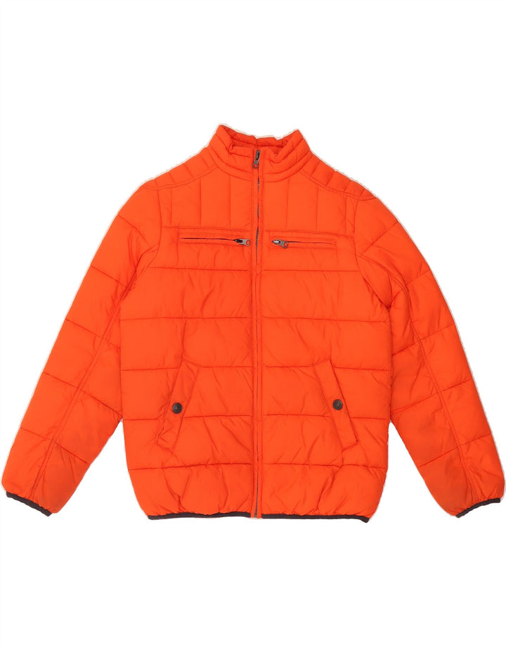BENETTON Boys Padded Jacket 10-11 Years XL Orange Polyamide Vintage Benetton and Second-Hand Benetton from Messina Hembry 