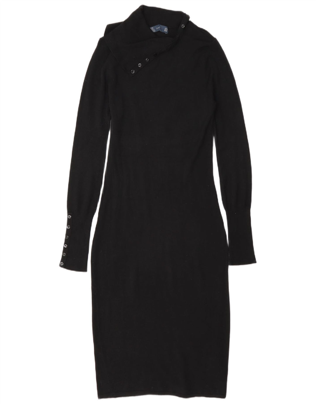Zara Damen Figurbetontes Kleid UK 14 Medium Schwarz Rayon
