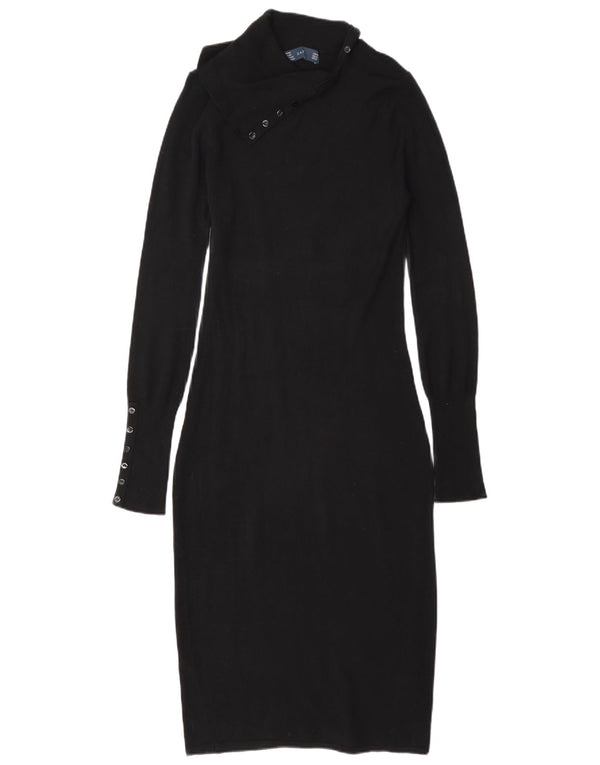 Zara Damen Figurbetontes Kleid UK 14 Medium Schwarz Rayon