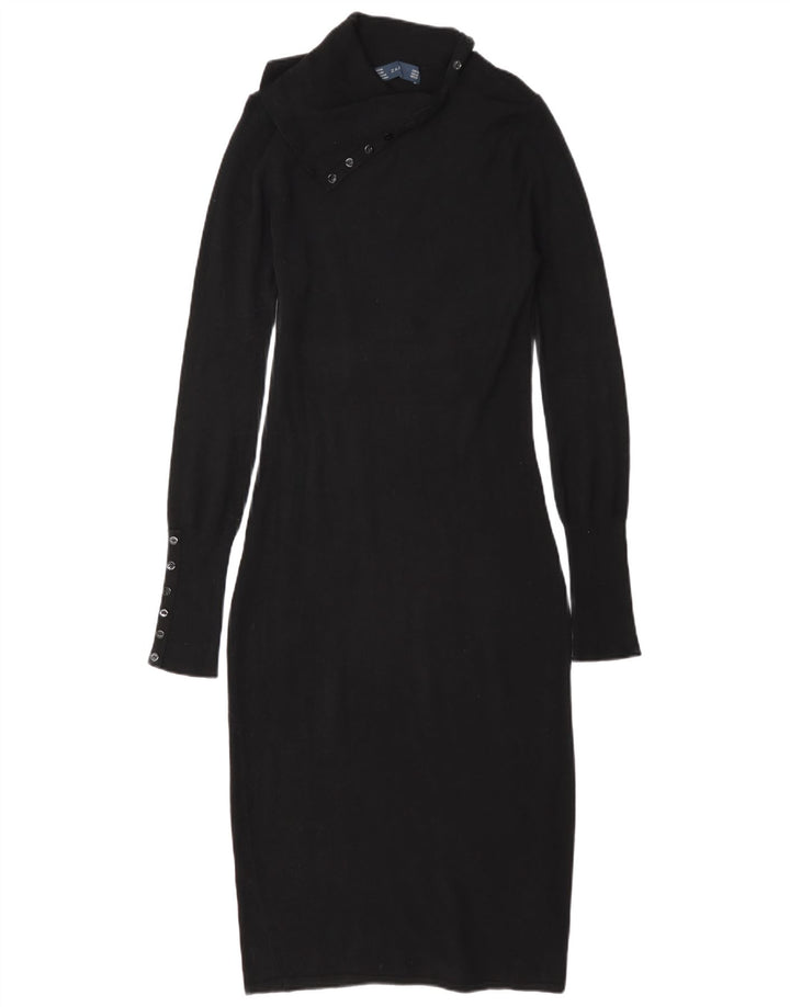 Zara Damen Figurbetontes Kleid UK 14 Medium Schwarz Rayon