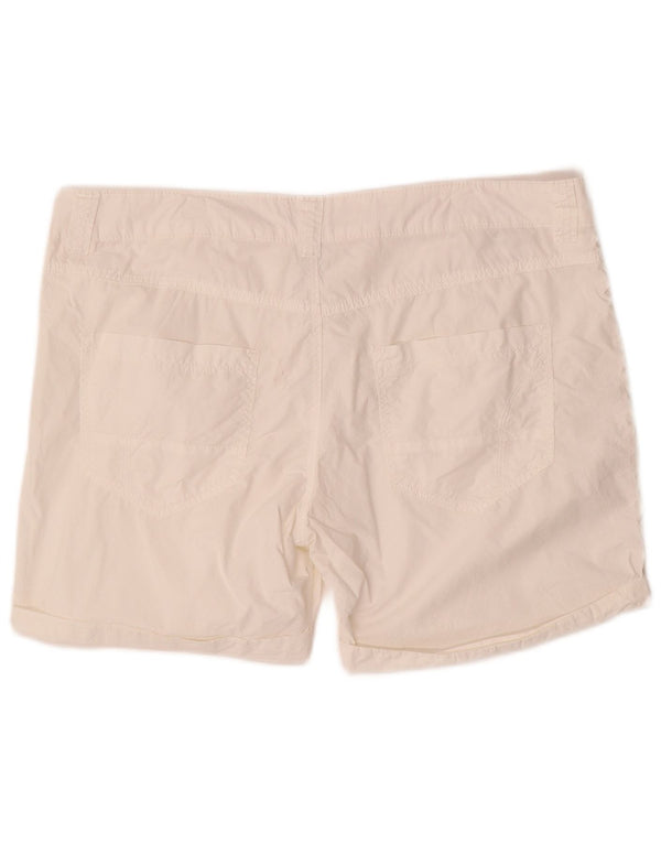 BENETTON Damen Freizeitshorts UK 14 Large W38 Weiße Baumwolle