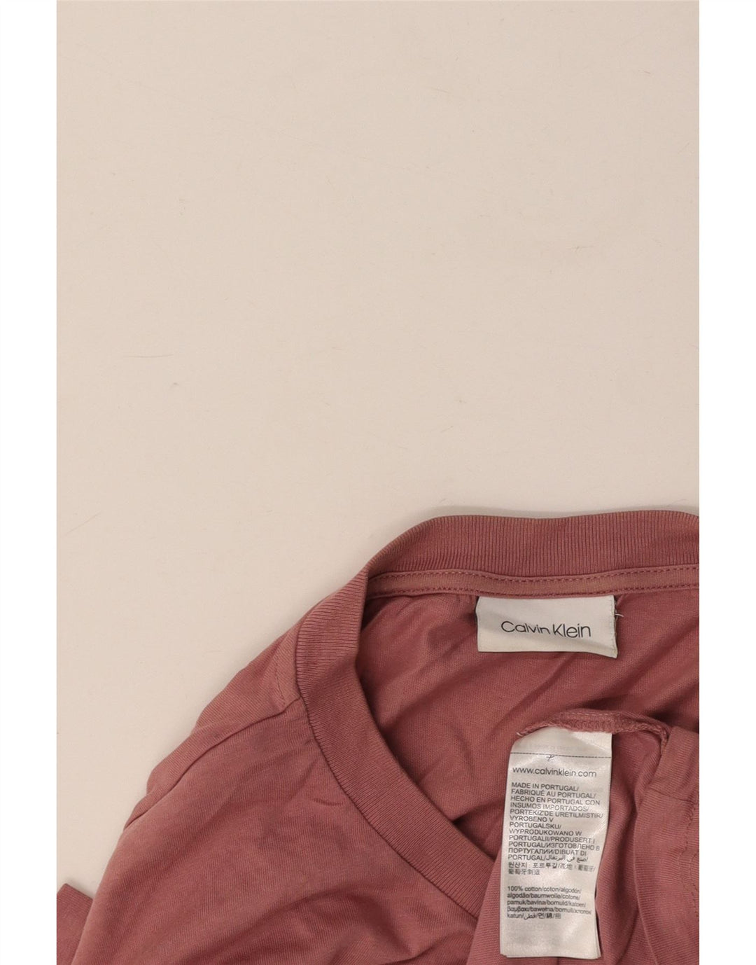 CALVIN KLEIN Damen Grafik T-Shirt Top UK 18 XL Rosa Baumwolle