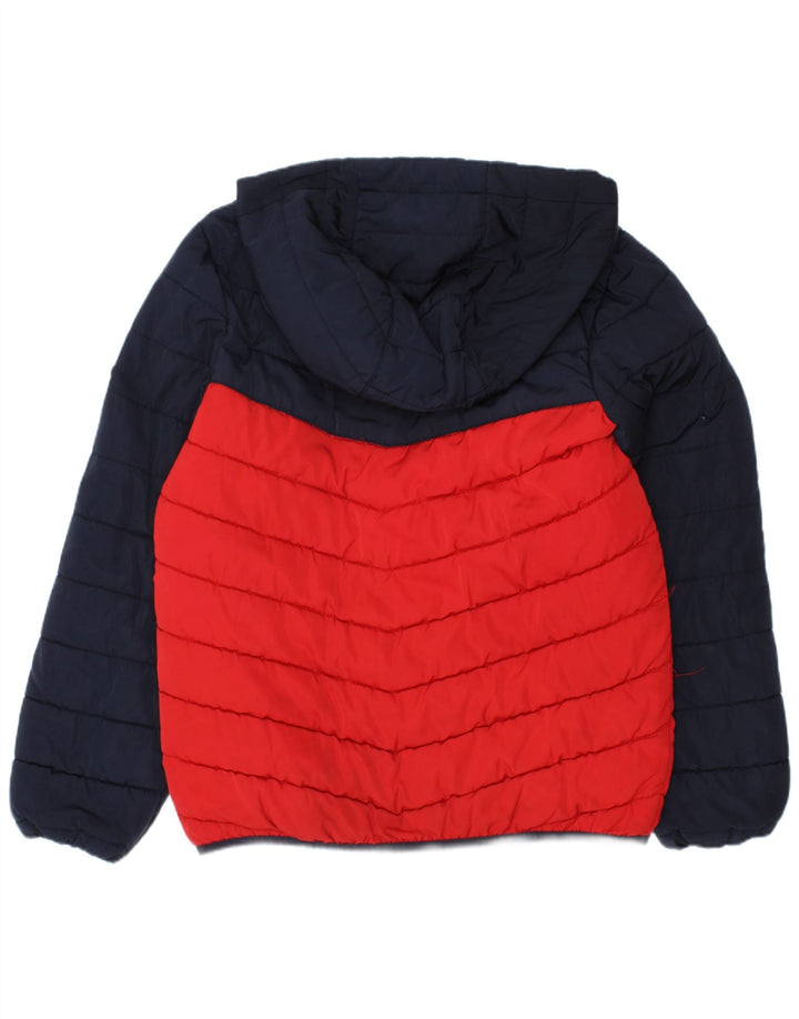 Joules Wattierte Jacke mit Kapuze für Jungen, 7–8 Jahre, Marineblau, Farbblock