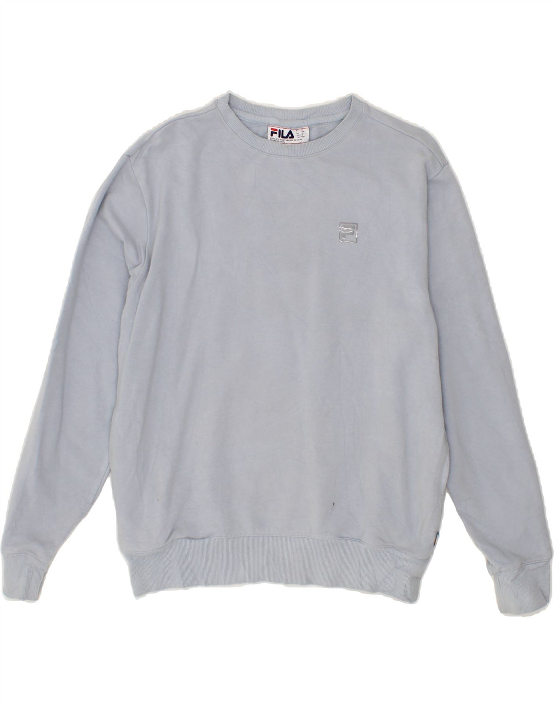 FILA Womens Sweatshirt Jumper UK 14 Medium Blue Cotton Vintage Fila and Second-Hand Fila from Messina Hembry 