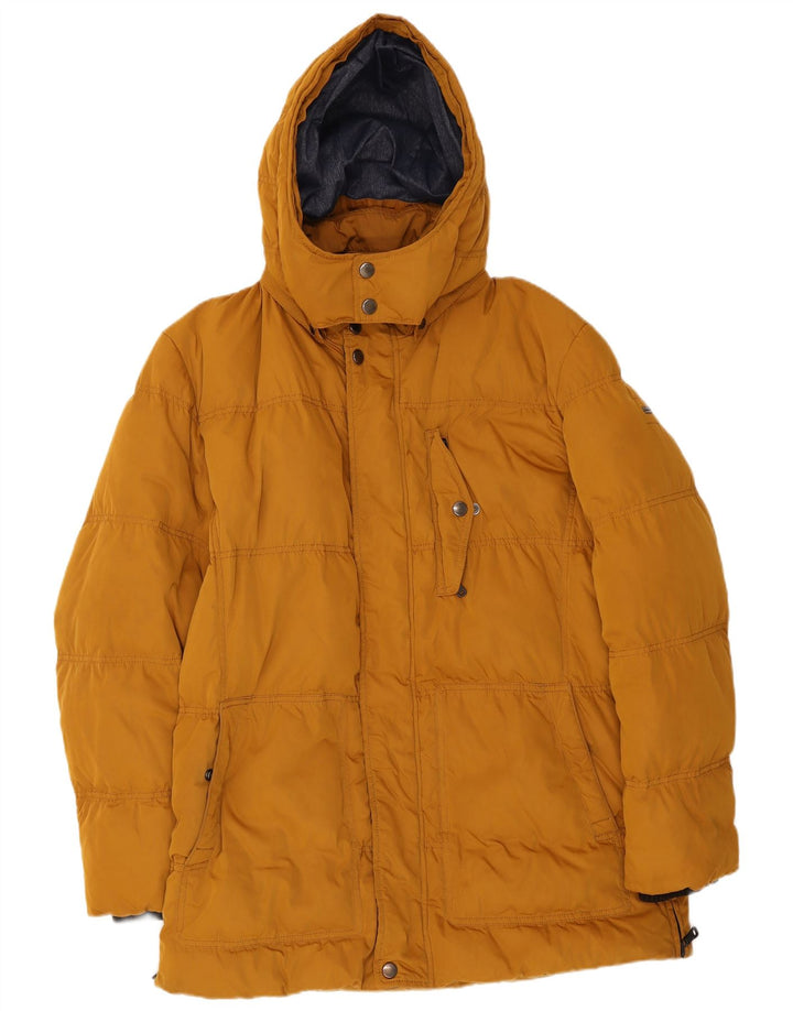 Hugo Boss Herren-Jacke mit Kapuze, gepolstert, Größe 40, Gelb