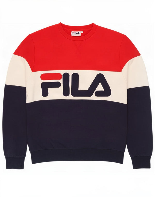 Fila Damen-Sweatshirt-Pullover UK 12 Medium Mehrfarbiger Farbblock
