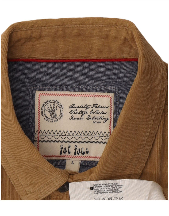 Fat Face Herren-Cordhemd, Größe L, Beige, Baumwolle