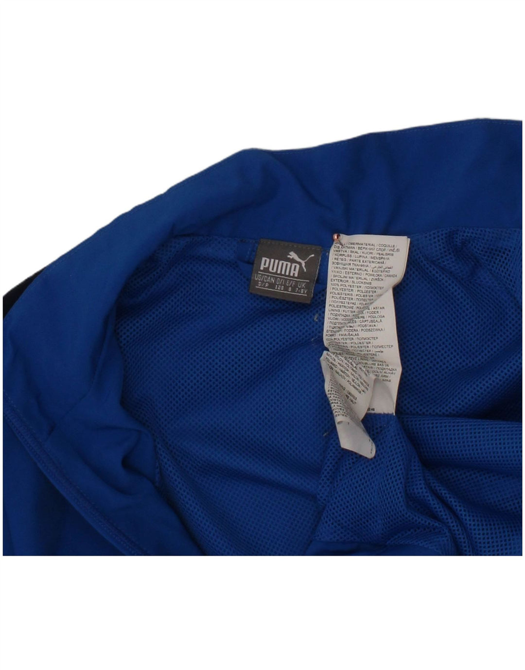 PUMA Jungen Grafik-Trainingsanzug-Top-Jacke, 7–8 Jahre, blauer Farbblock
