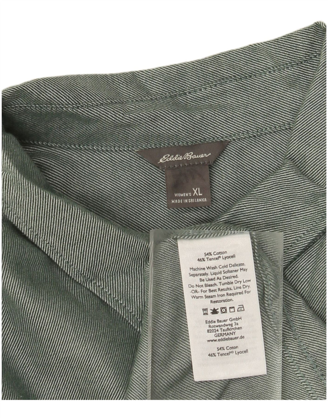 EDDIE BAUER Damen Übergroßes Flanellhemd UK 18 XL Grüne Baumwolle