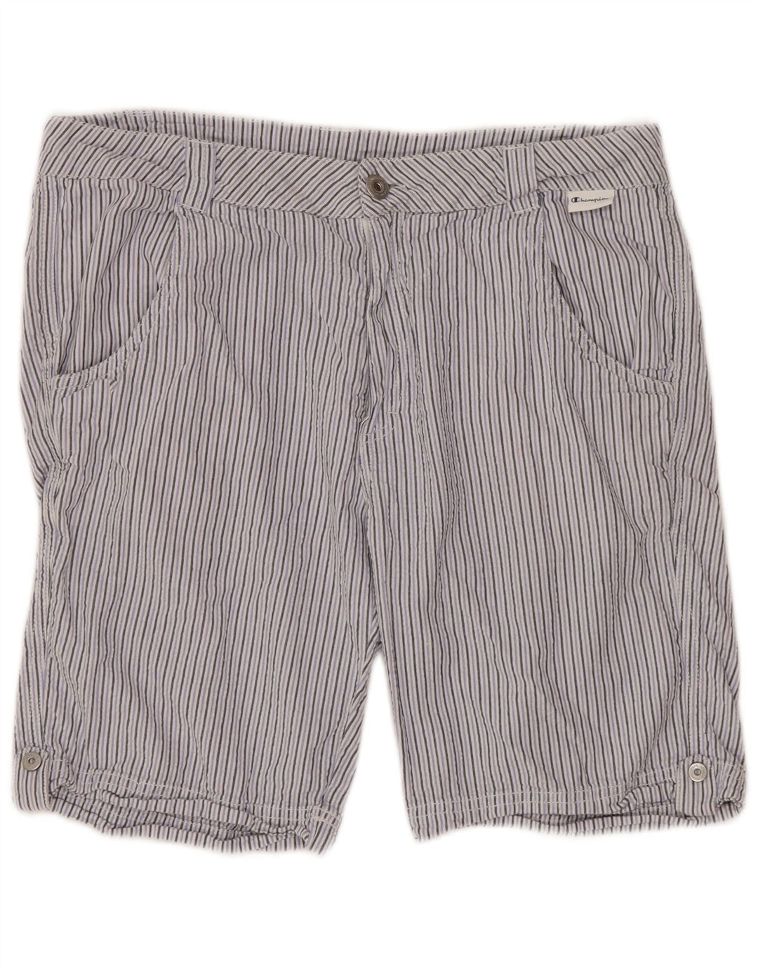 CHAMPION Damen Chino-Shorts, Größe S, W27, Lila, Nadelstreifen