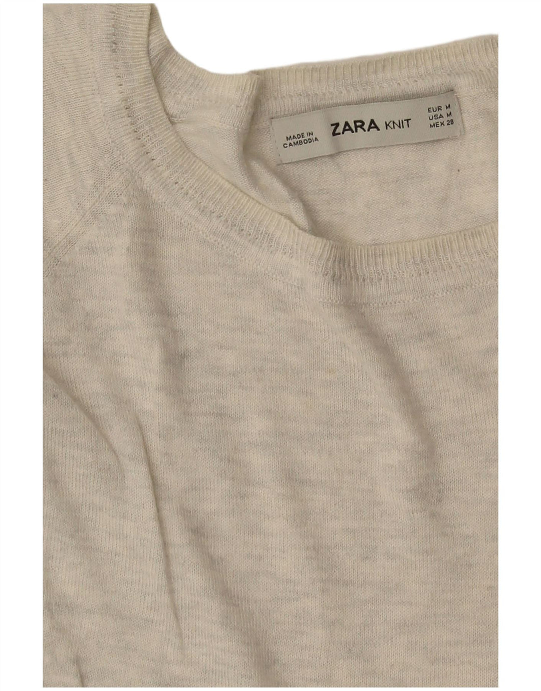 Zara Damen-Pullover mit U-Boot-Ausschnitt, Gr. 14, Mittelgrau
