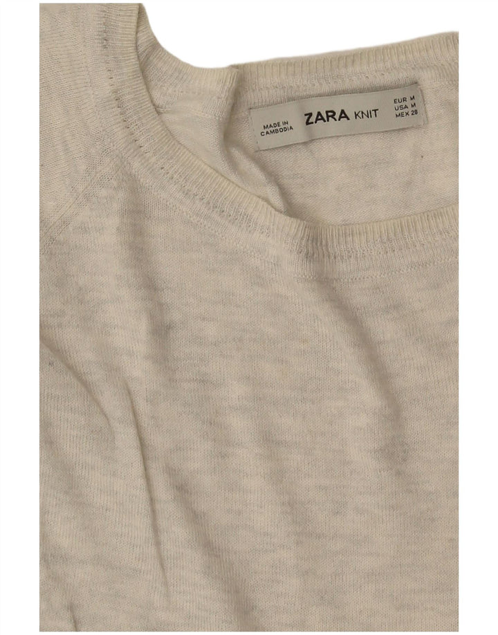 Zara Damen-Pullover mit U-Boot-Ausschnitt, Gr. 14, Mittelgrau