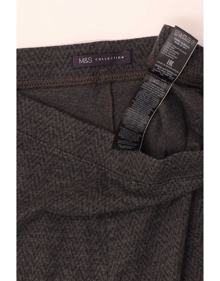 Marks & Spencer Damen Leggings UK 10 Small Graue Chevron-Baumwolle