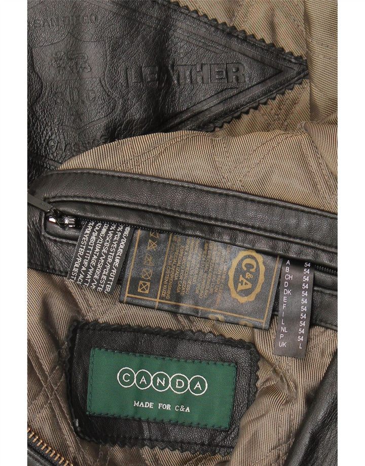 Canda Herren Lederjacke UK 40 Großes schwarzes Leder