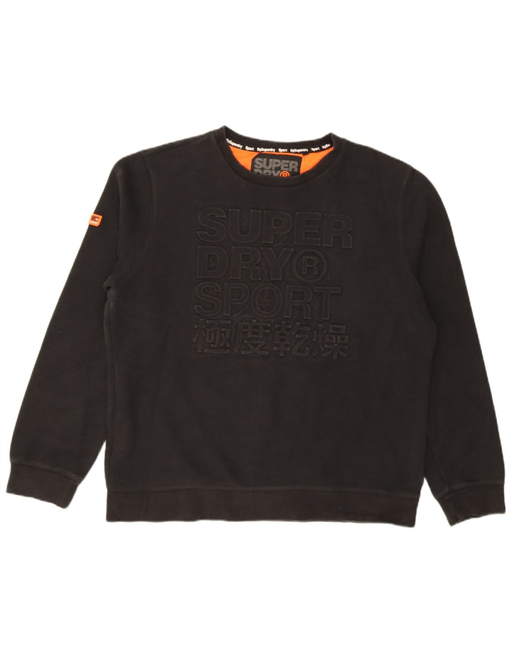 Superdry Herren Grafik-Sweatshirt-Pullover 3XL aus schwarzer Baumwolle