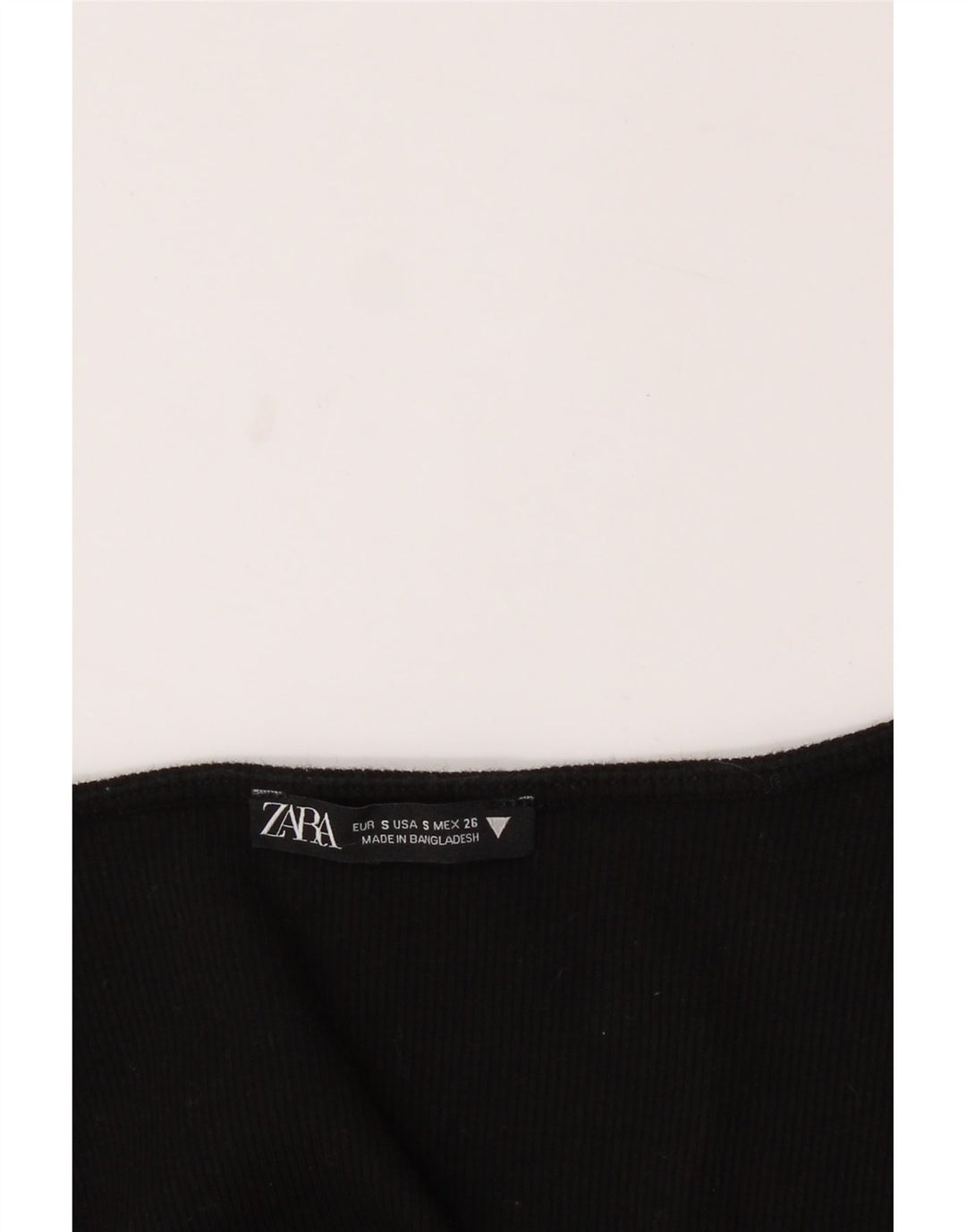 ZARA Womens Crop Top Long Sleeve UK 8 Small Black Vintage Zara and Second-Hand Zara from Messina Hembry 
