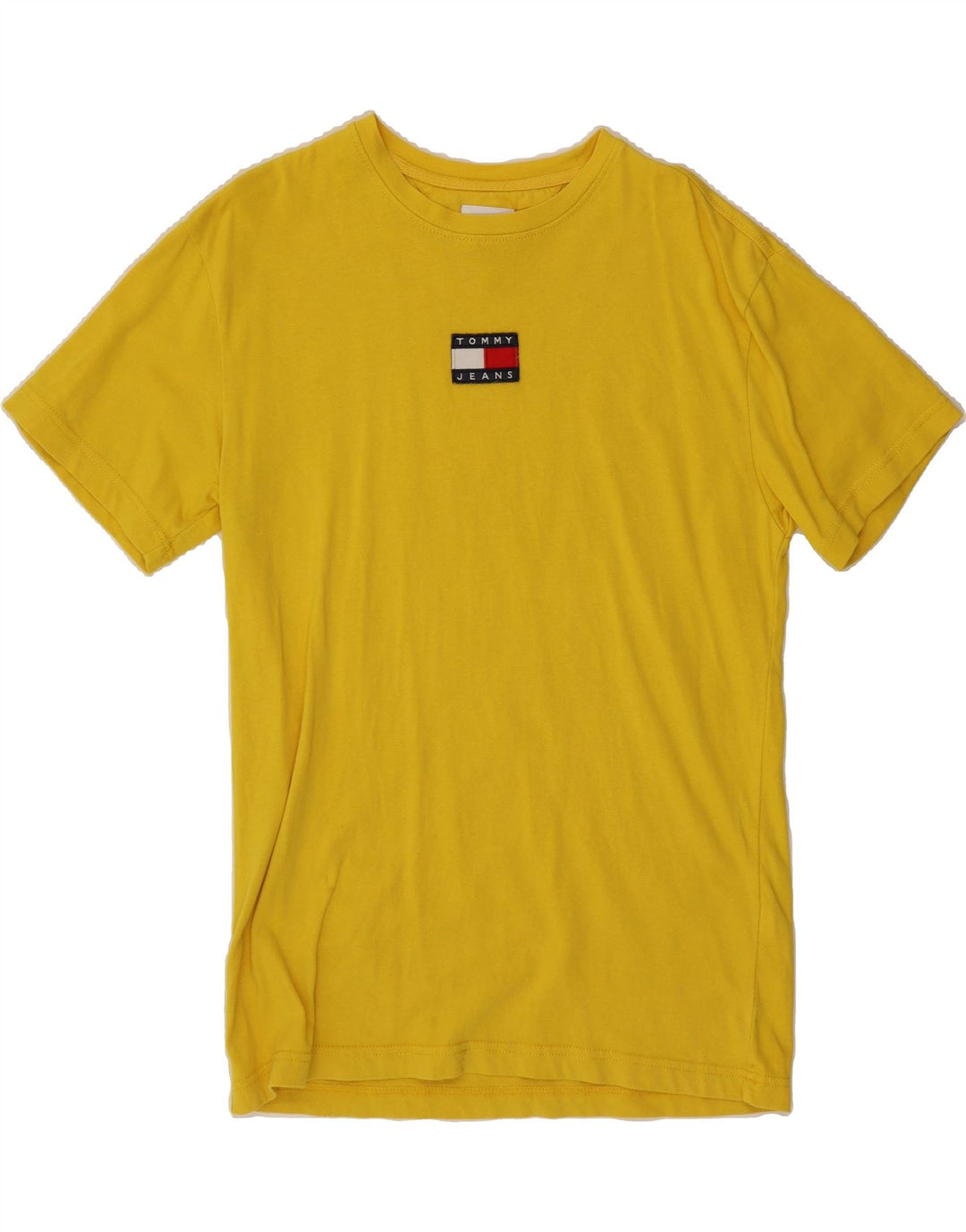 TOMMY HILFIGER Mens T-Shirt Top Small Yellow Cotton Vintage Tommy Hilfiger and Second-Hand Tommy Hilfiger from Messina Hembry 