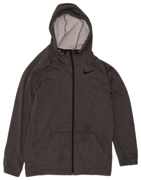 Nike Mens Dri Fit Zip Hoodie Sweater Small Grey Polyester