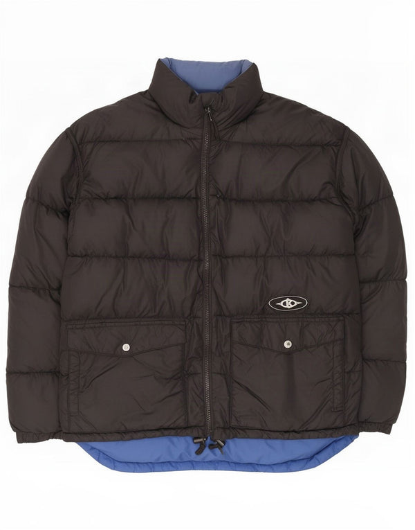 Killer Loop Mens Graphic Reversible Padded Jacket UK 38 Medium Black