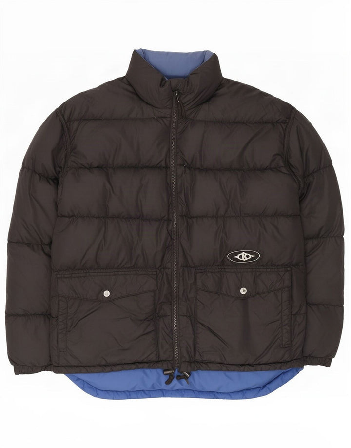 Killer Loop Herren Graphic Reversible Wattierte Jacke UK 38 Medium Schwarz