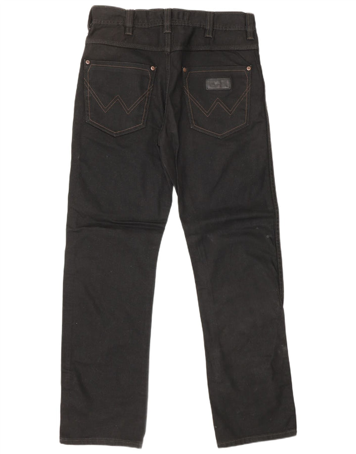 WRANGLER Herren Wesley Straight Jeans W30 L32 Schwarze Baumwolle
