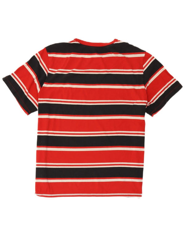 Nike Womens T-Shirt Top UK 18 XL Red Striped Cotton