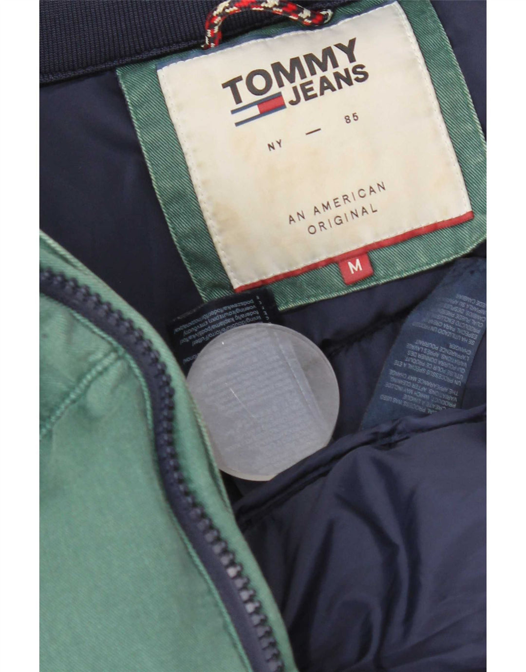 Tommy Hilfiger Herren Wattierte Jacke UK 38 Mittelgrüne Baumwolle