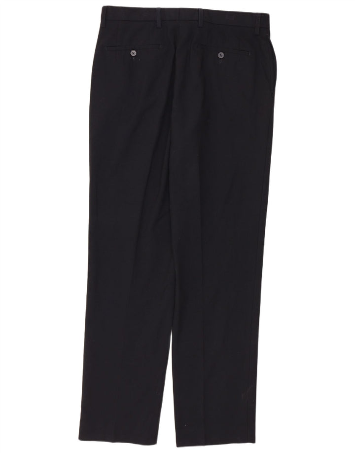 Marks & Spencer Maßgeschneiderte, gerade Anzughose für Herren, W34 L33, Marineblau