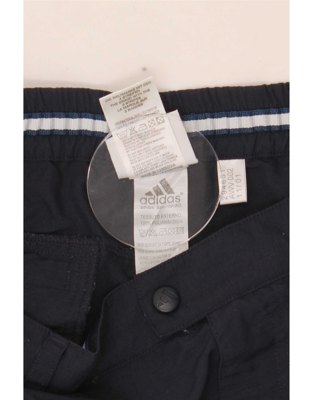 Adidas Herren Caprihose W32 L20 Marineblau Polyester