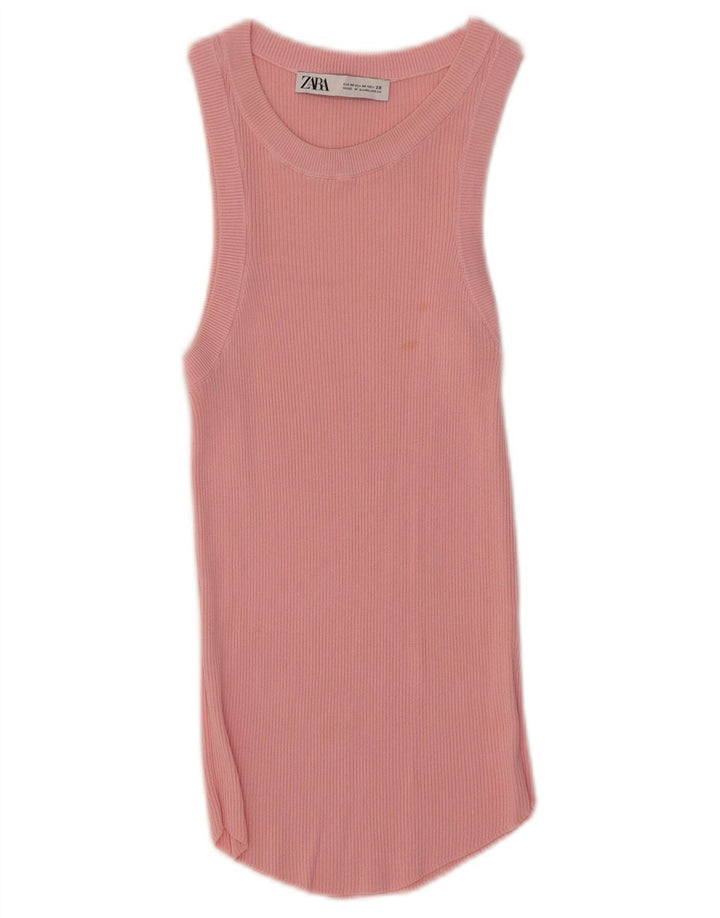 Zara Damen Weste Top UK 12 Mittelrosa