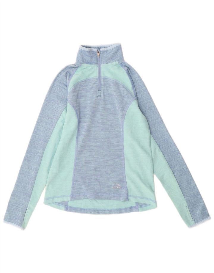 L.L.Bean Pullover-Trainingsoberteil für Mädchen, 7–8 Jahre, Größe S, Blau, Farbblock