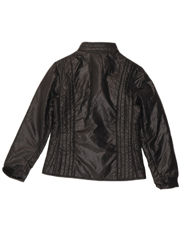 Vintage Damen Wattierte Jacke IT 48 XL Schwarz