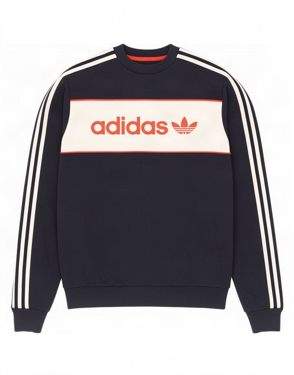 Adidas Herren Grafik Sweatshirt Pullover XS Marineblau Colourblock Baumwolle