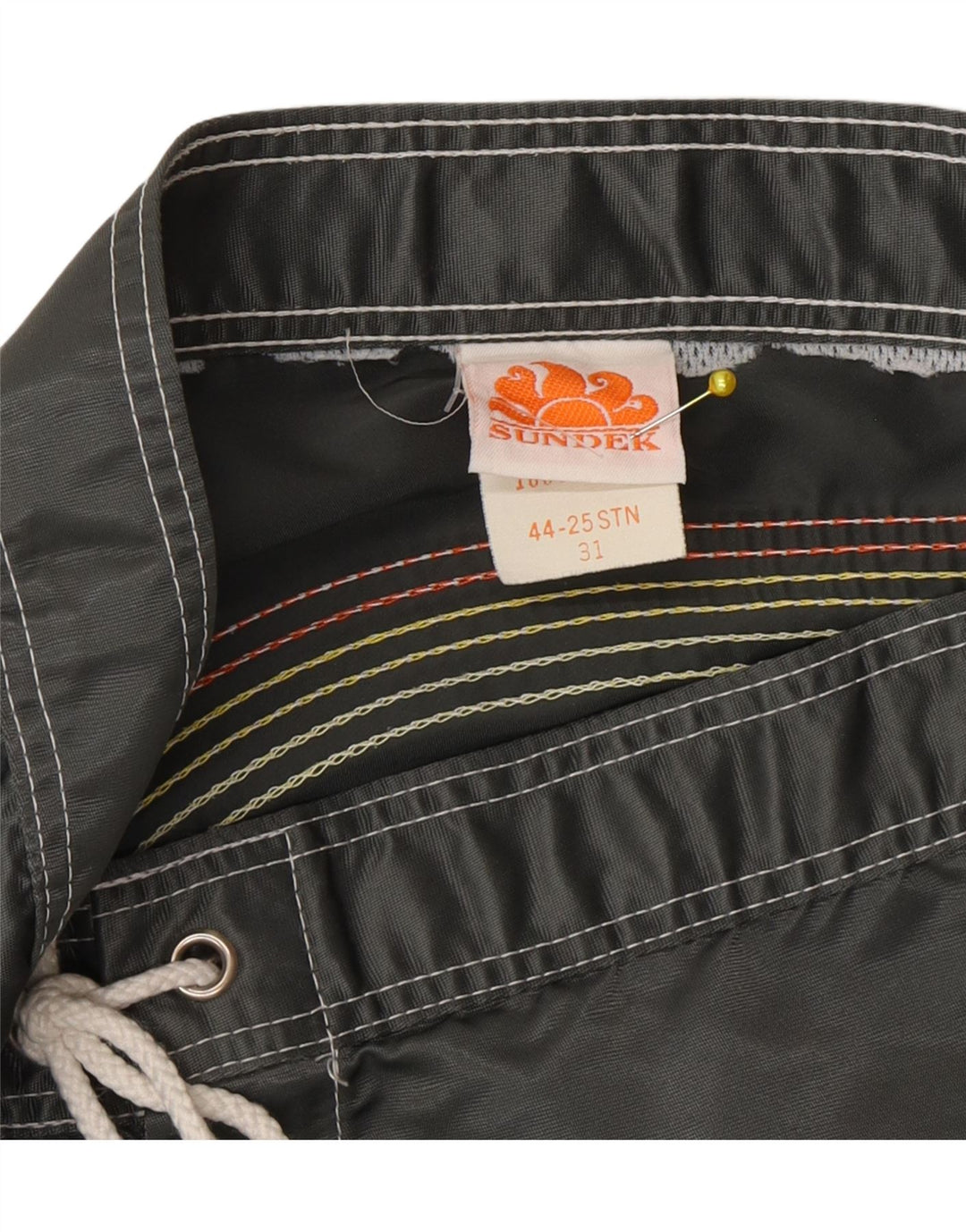 Sundek Herren-Badeshorts aus mittelgrauem Colourblock-Nylon