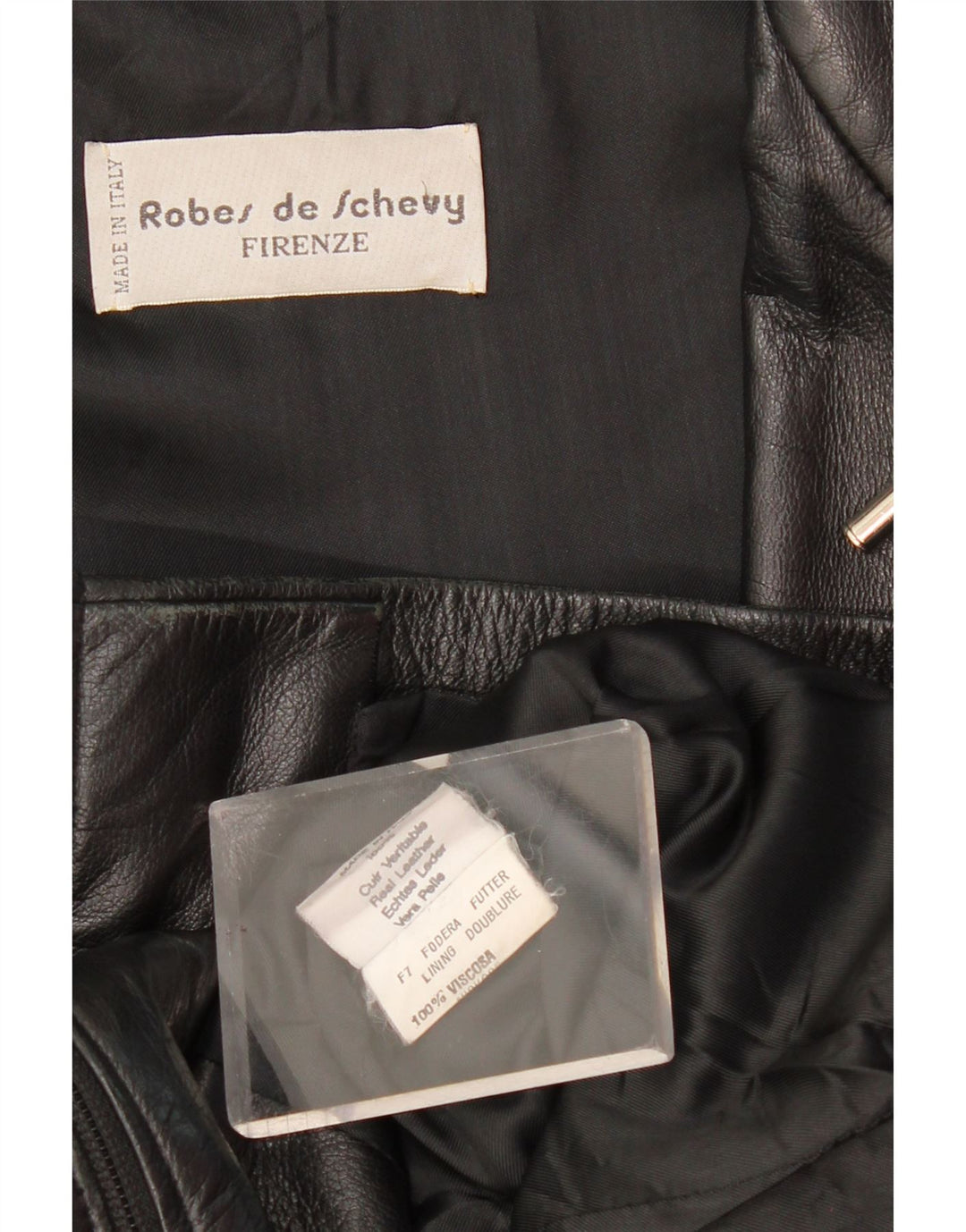 Vintage Damen Ledermantel UK 12 Mittelschwarzes Leder