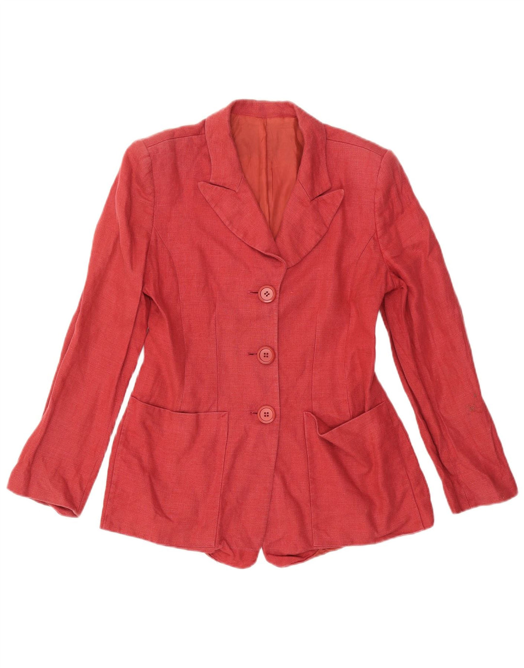 Hobbs Damen-Blazerjacke mit 3 Knöpfen, UK 12, mittelrotes Leinen