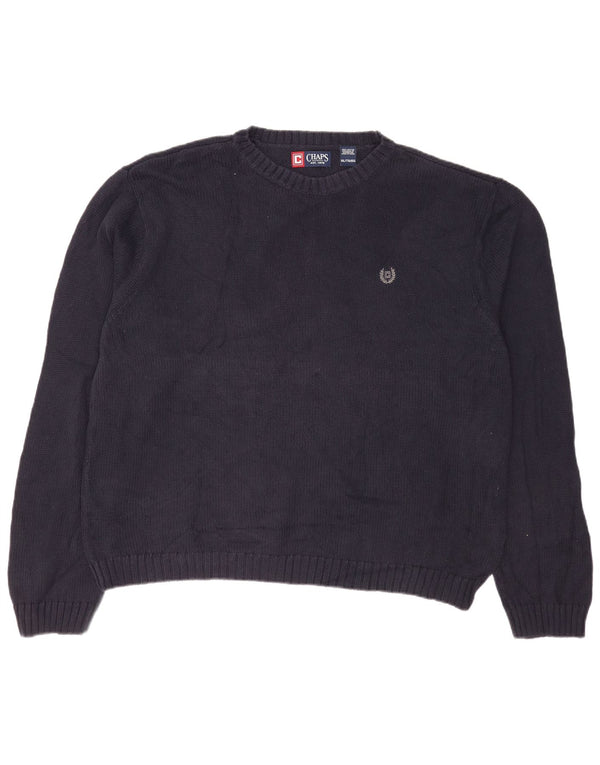 Chaps Herren-Pullover mit Rundhalsausschnitt, 2XL, Marineblau, Baumwolle
