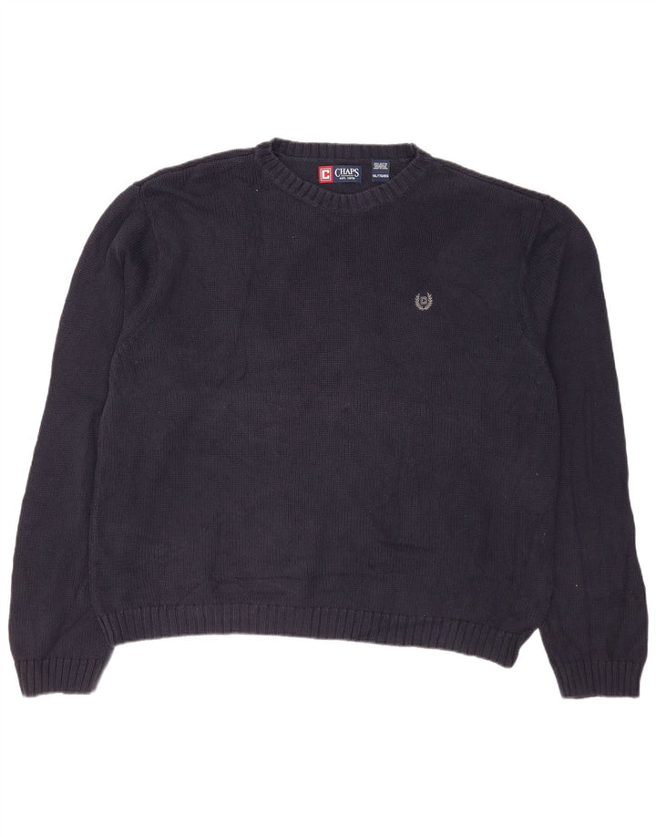 Chaps Herren-Pullover mit Rundhalsausschnitt, 2XL, Marineblau, Baumwolle