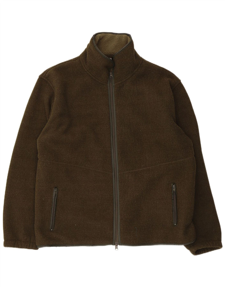 Vintage Herren-Trainingsanzug-Top-Jacke, großes Khaki-Polyester