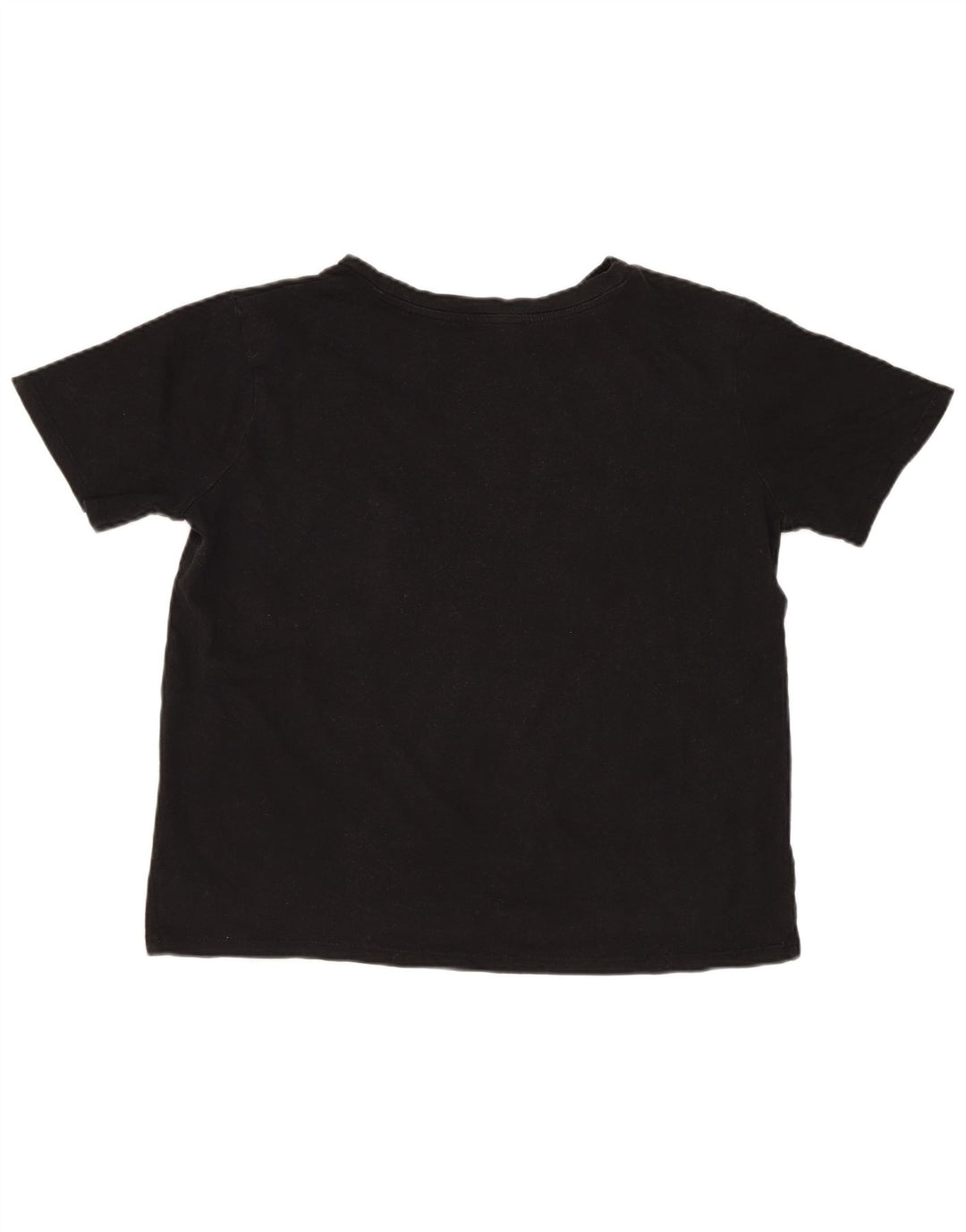 Zara Damen Crop Oversize T-Shirt Top UK 10 Small Schwarz Baumwolle